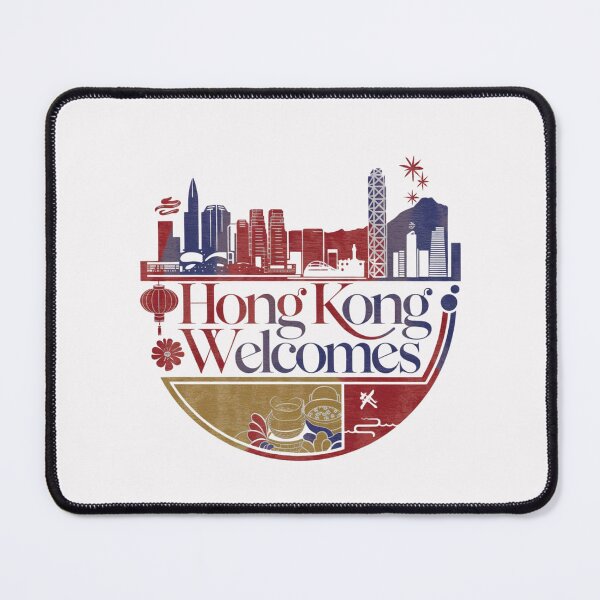 Item preview, Hong Kong Welcomes Flag Map Victoria Harbour, skyscrapers designed and sold by AnimalsDH305.
