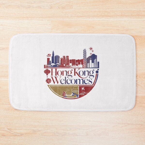 Item preview, Hong Kong Welcomes Flag Map Victoria Harbour, skyscrapers designed and sold by AnimalsDH305.