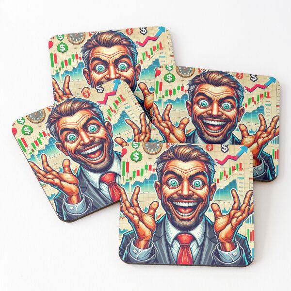 Item preview,  Image of a stock market trader with exaggerated facial features making a funny face! designed and sold by FShadora.