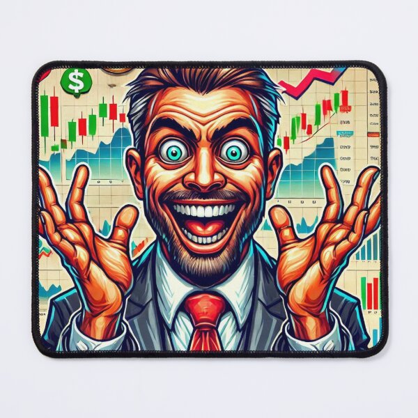Item preview,  Image of a stock market trader with exaggerated facial features making a funny face! designed and sold by FShadora.