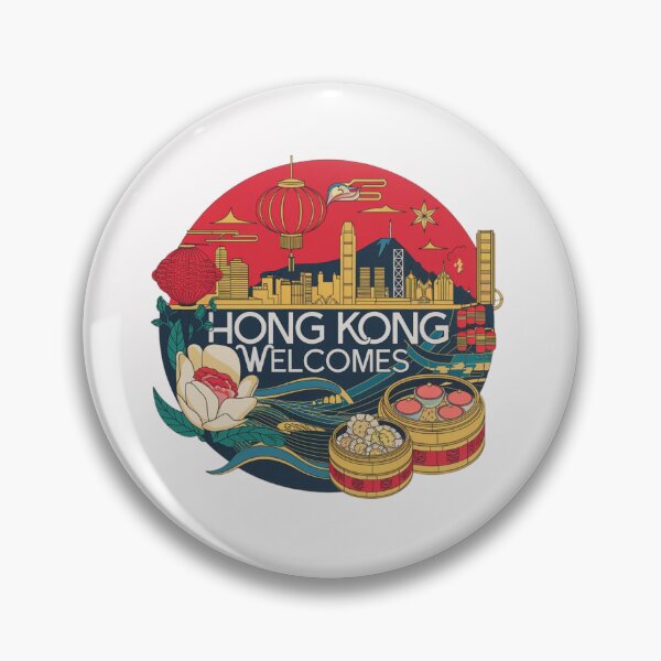 Item preview,  Hong Kong Welcomes Flag Map Victoria Harbour, skyscrapers designed and sold by AnimalsDH305.