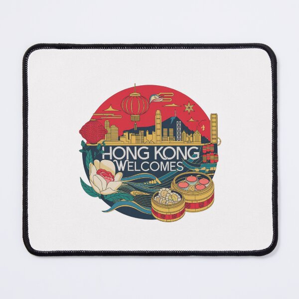 Item preview, Hong Kong Welcomes Flag Map Victoria Harbour, skyscrapers designed and sold by AnimalsDH305.
