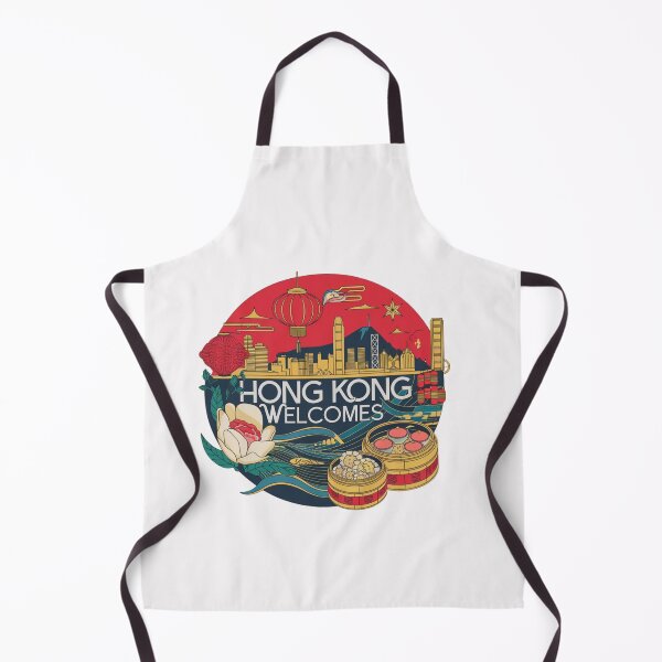 Item preview, Hong Kong Welcomes Flag Map Victoria Harbour, skyscrapers designed and sold by AnimalsDH305.