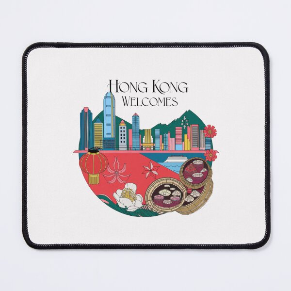 Item preview, Hong Kong Welcomes Flag Map Victoria Harbour, skyscrapers designed and sold by AnimalsDH305.