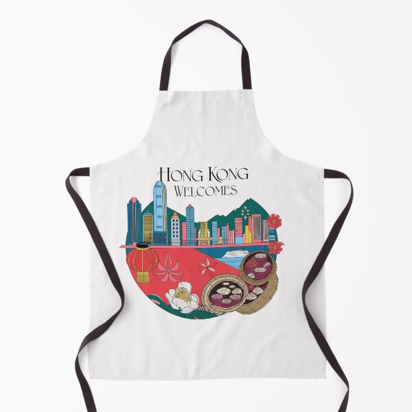 Item preview, Hong Kong Welcomes Flag Map Victoria Harbour, skyscrapers designed and sold by AnimalsDH305.