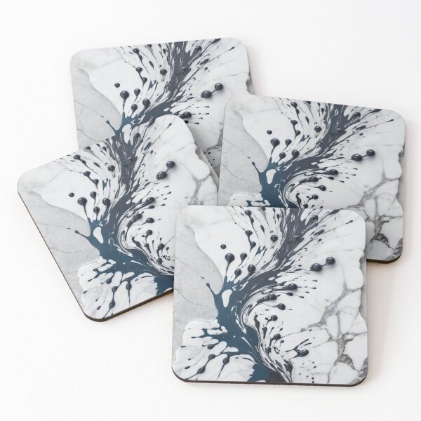 Item preview, Elegant Ink Splashes on Marble Pattern designed and sold by Slick-Waffles.