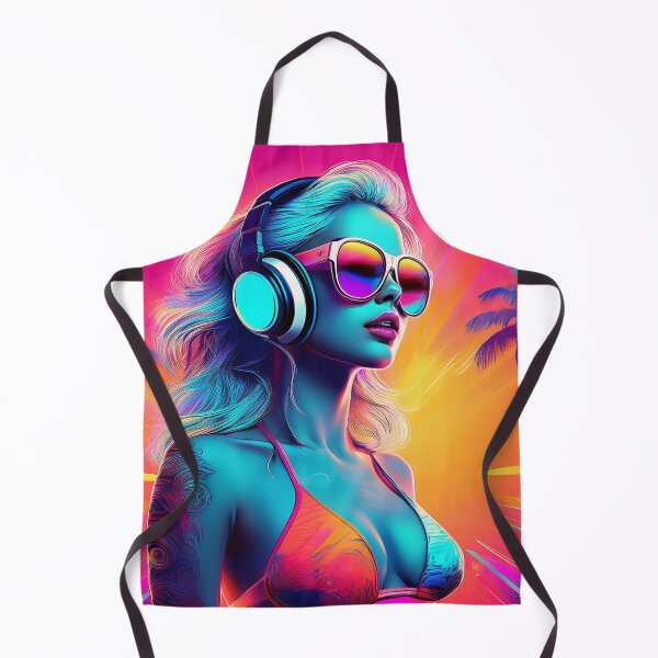 Aperçu de l'œuvre Déesse gameuse en maillot de bain style Graffiti Synthwave créée et vendue par Boxing Kangaroo Retail Company.