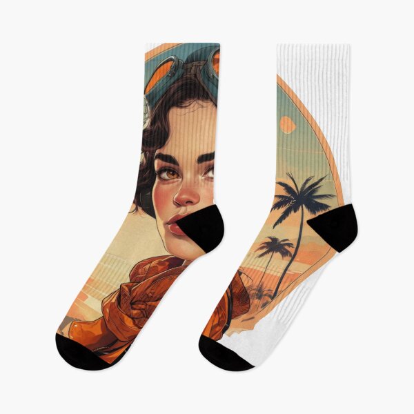 Item preview, Vintage-Inspired Illustration of a Young Woman Adventurer designed and sold by estampavibe.