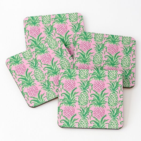 Item preview, Preppy pineapples in pink and green designed and sold by SophieClimaArt.