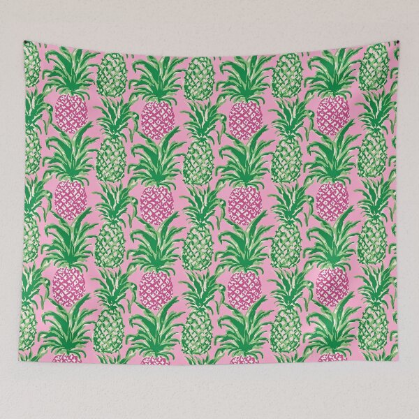 Item preview, Preppy pineapples in pink and green designed and sold by SophieClimaArt.