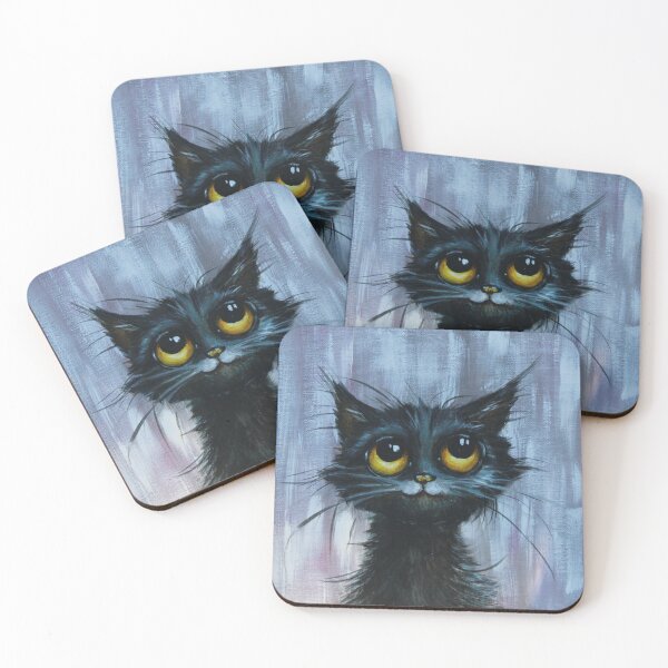 Item preview, Black cat with big golden eyes by Estelle Cress designed and sold by EstelleCress.