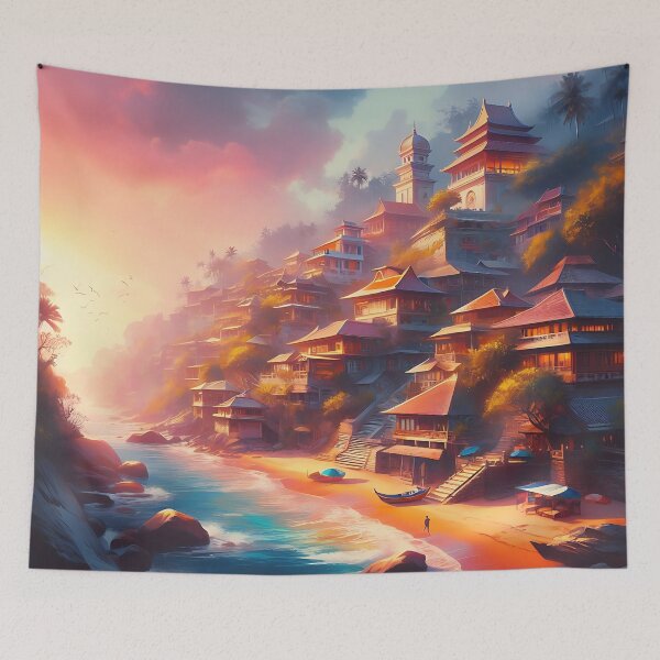 Item preview, Beachside Village designed and sold by RW Art Prints.