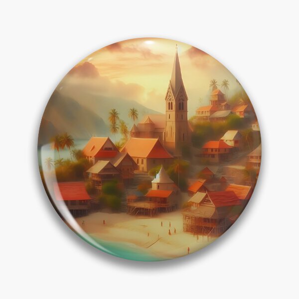 Item preview, Beachside Village designed and sold by RW Art Prints.