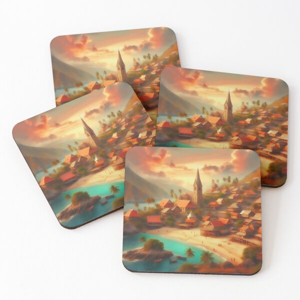 Item preview, Beachside Village designed and sold by RW Art Prints.