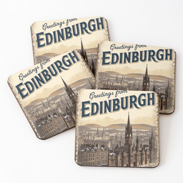 Item preview, Greetings from Edinburgh Vintage Travel Retro Postcard Design designed and sold by TravelPostcardGems.