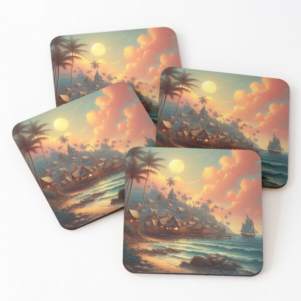 Item preview, Beachside Village designed and sold by RW Art Prints.