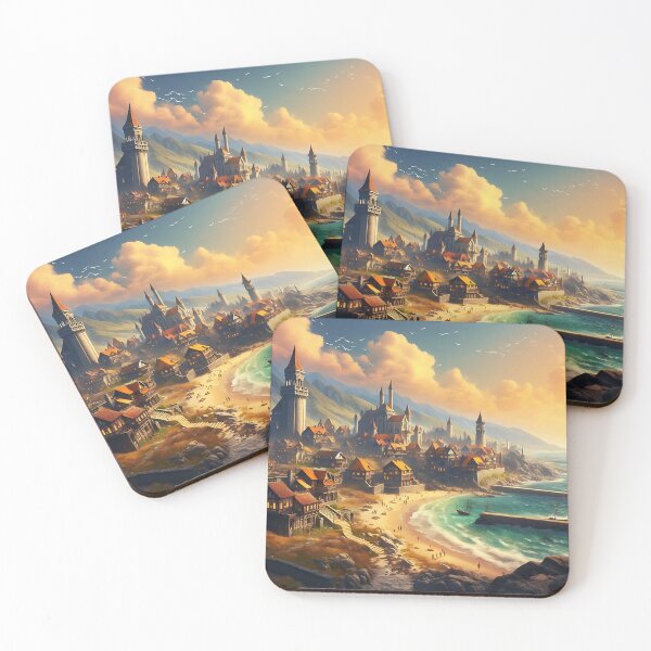 Item preview, Beachside Town designed and sold by RW Art Prints.
