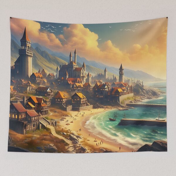 Item preview, Beachside Town designed and sold by RW Art Prints.