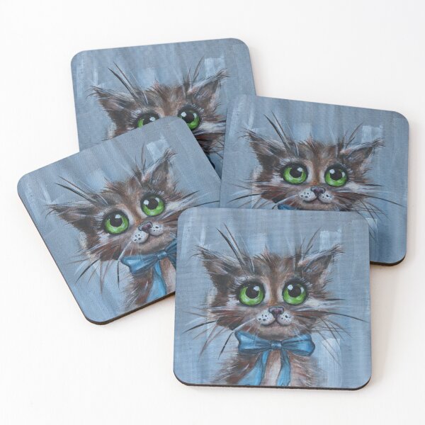 Item preview, Curious kitten with big green eyes by Estelle Cress designed and sold by EstelleCress.