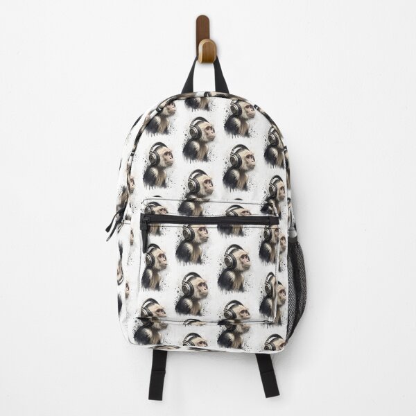 Item preview, Cool capuchin monkey wearing headphones designed and sold by glenwith1na.