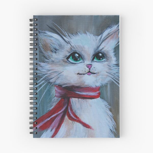 Item preview, Elegant white cat with red scarf by Estelle Cress designed and sold by EstelleCress.