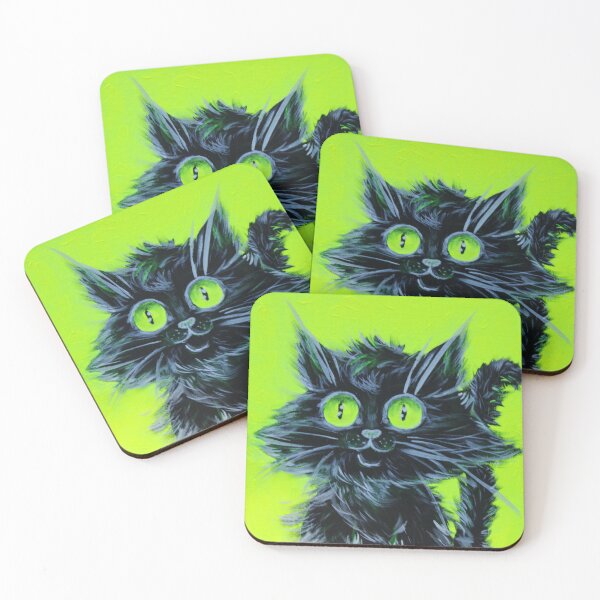 Item preview, Neon Black Cat by Estelle Cress designed and sold by EstelleCress.