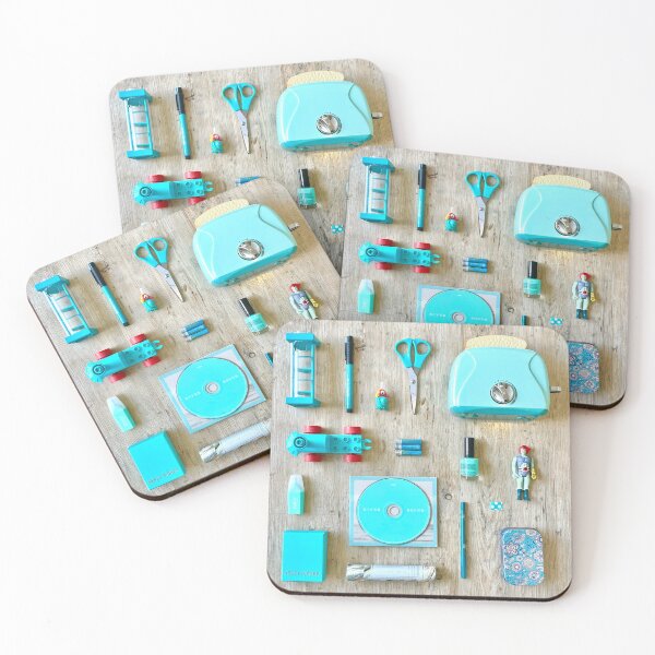 Item preview, Turquoise Flat-Lay Mosaic designed and sold by Coloramma.