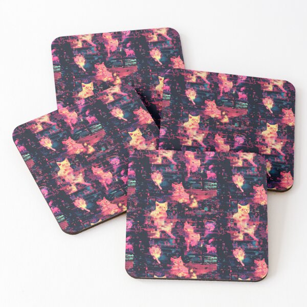 Item preview, Glitched Cats, Futuristic Digital Style designed and sold by MidArtForge.