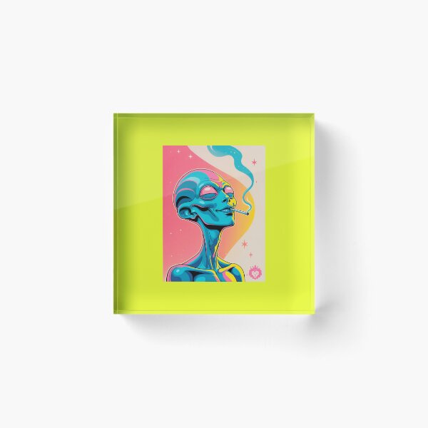 Item preview, Happy high Alien smoking weed  designed and sold by GreenKingShop.