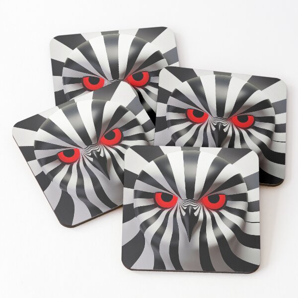 Item preview, Monochrome Hypnotic Owl Bold Optical Illusion Art 3D designed and sold by Amanda's Factory.
