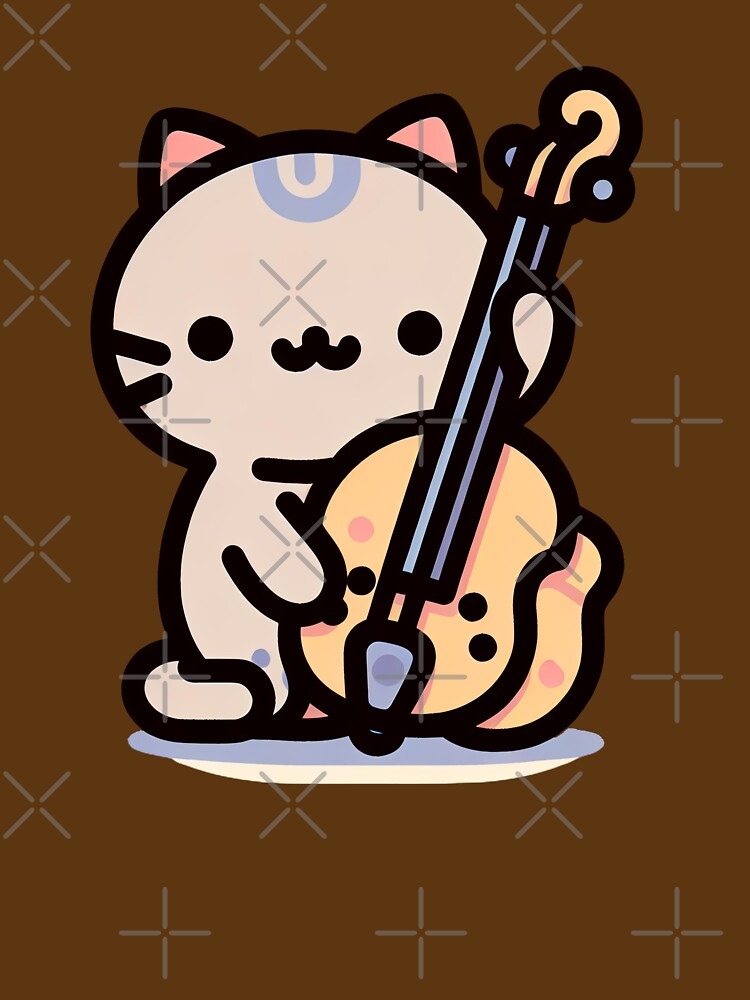 Thumbnail 7 von 7, Oversized T-Shirt, Katze spielt Kontrabass designt und verkauft von Kobeko.