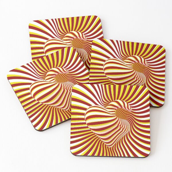 Item preview, Optical Heart Swirl Red and Yellow Illusion 3D designed and sold by Amanda's Factory.