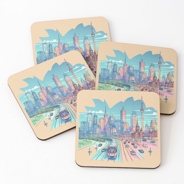 Item preview, HWY 400 & HWY 7 Eastbound - Minimalist Canada Skyline Illustration,  designed and sold by PaintMeWorld.