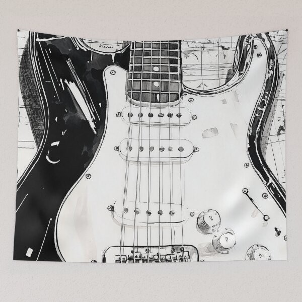 Item preview, Guitar black and white music art #guitar #music designed and sold by JBJart.