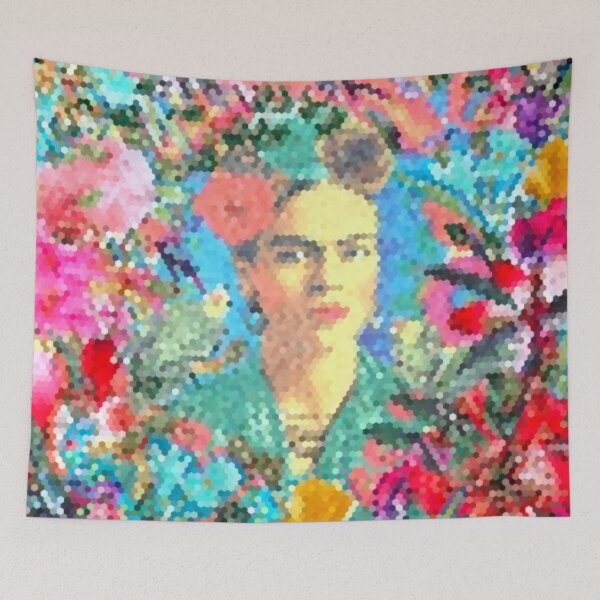 Item preview, Frida Kahlo and flowers, mexican artist, colorful bird, frida kahlo portrait, paintings designed and sold by AliloveartistIT.