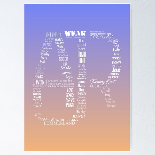 Item preview, AJR typographic designed and sold by EV Design.