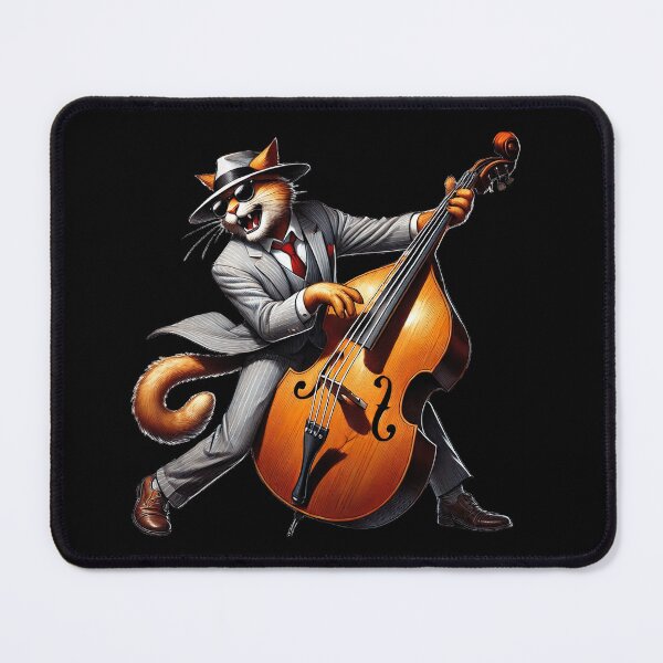 Item preview, Jazz Purr Magic, Double Bass, Jazz Cat, Musician Cat designed and sold by Tiszert.