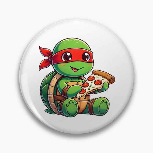 Item preview, TMNT Ninja Turtles Cute Baby Raphael with Pizza designed and sold by Delamoon.