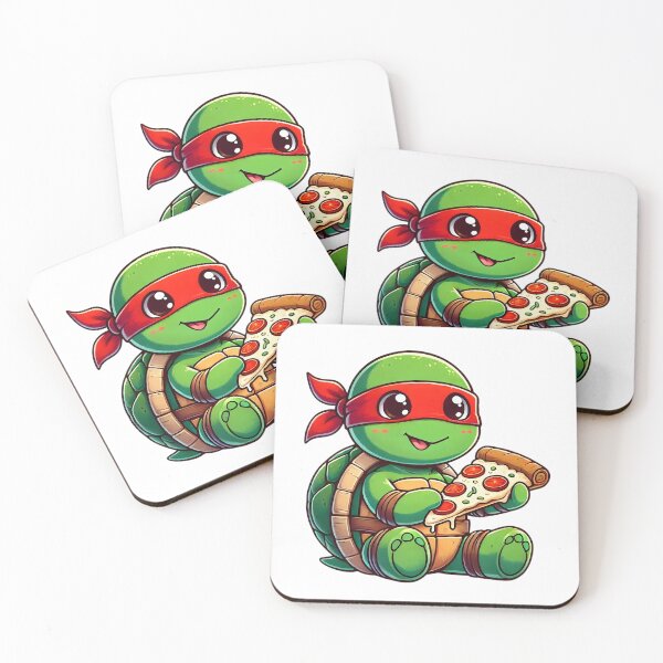 Item preview, TMNT Ninja Turtles Cute Baby Raphael with Pizza designed and sold by Delamoon.