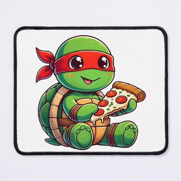 Item preview, TMNT Ninja Turtles Cute Baby Raphael with Pizza designed and sold by Delamoon.