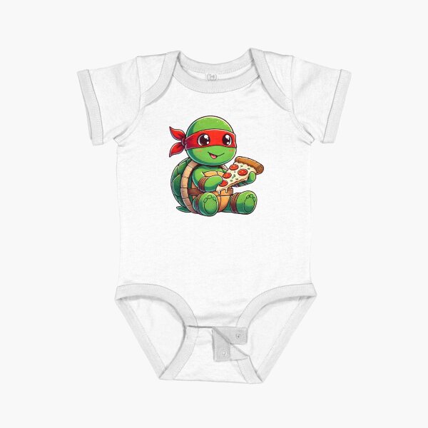Item preview, TMNT Ninja Turtles Cute Baby Raphael with Pizza designed and sold by Delamoon.