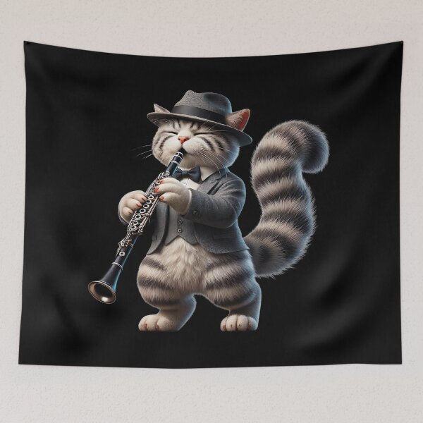 Item preview, The Genius of the Clarinet, Right? Cat Musician, Clarinet Cat designed and sold by Tiszert.