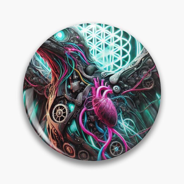 Item preview, Cybernetic Raven with Neon Heart and Gears designed and sold by Vikingaquarist.