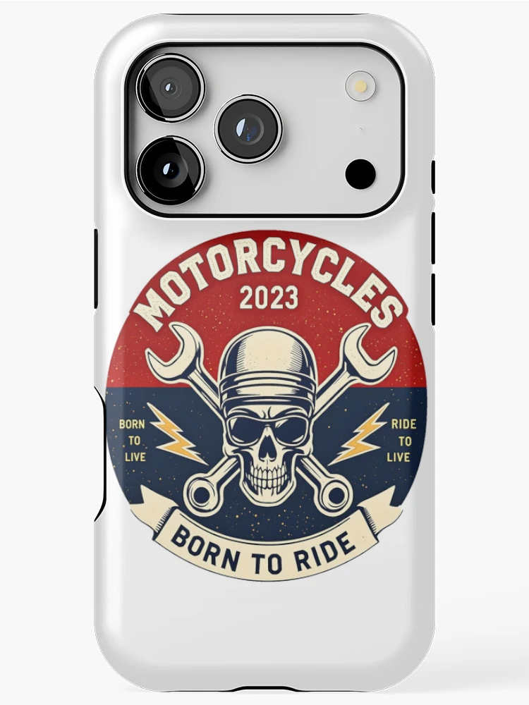 Thumbnail 1 of 4, iPhone Case, Motorcycle: Born To Ride designed and sold by AlphaTeez.