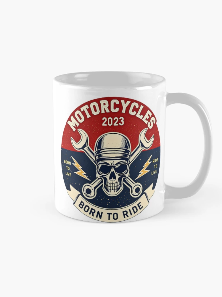Thumbnail 3 of 6, Coffee Mug, Motorcycle: Born To Ride designed and sold by AlphaTeez.