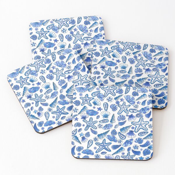 Item preview, Blue Seashells coastal pattern designed and sold by Home Cyn Home.