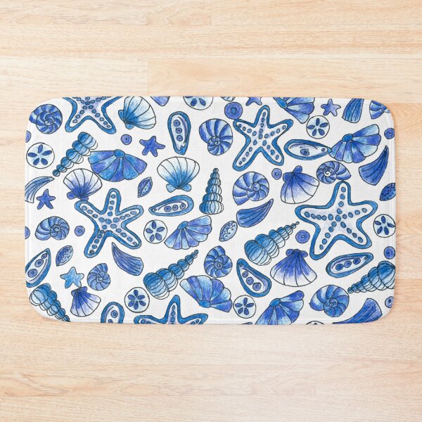 Item preview, Blue Seashells coastal pattern designed and sold by Home Cyn Home.