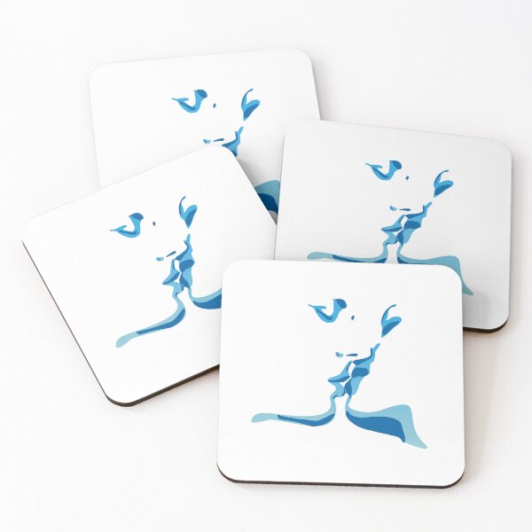 Item preview, Romantic Love Kissing artwork in blue  designed and sold by allymcdonald.