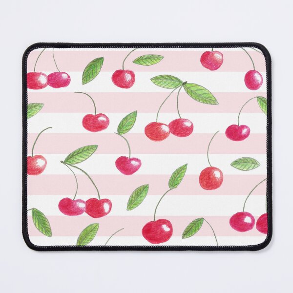 Item preview, Cherries and pink stripes designed and sold by Home Cyn Home.
