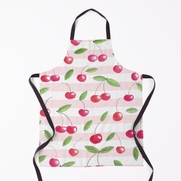 Item preview, Cherries and pink stripes designed and sold by Home Cyn Home.